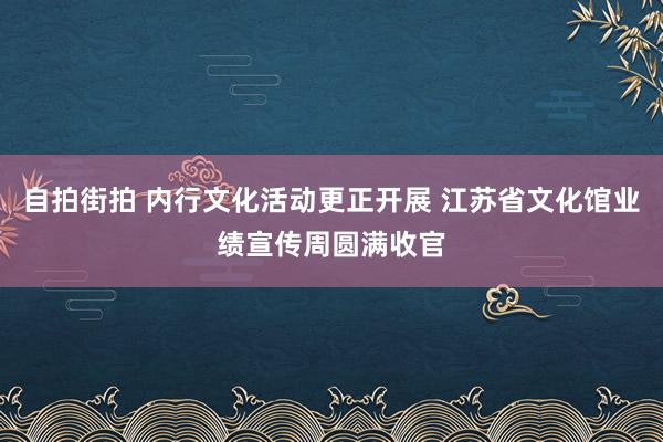 自拍街拍 内行文化活动更正开展 江苏省文化馆业绩宣传周圆满收官