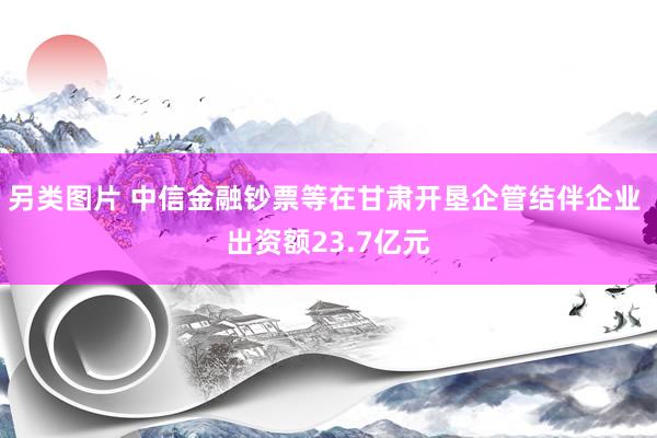 另类图片 中信金融钞票等在甘肃开垦企管结伴企业 出资额23.7亿元