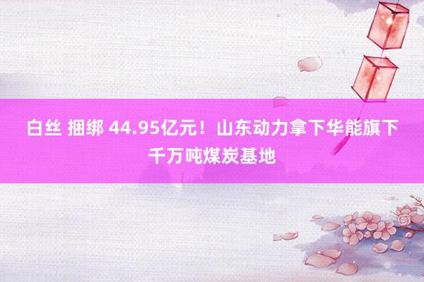 白丝 捆绑 44.95亿元！山东动力拿下华能旗下千万吨煤炭基地