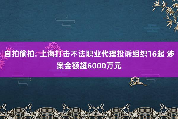 自拍偷拍. 上海打击不法职业代理投诉组织16起 涉案金额超6000万元