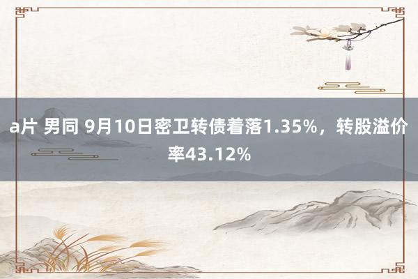 a片 男同 9月10日密卫转债着落1.35%，转股溢价率43.12%