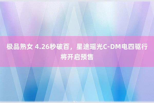 极品熟女 4.26秒破百，星途瑶光C-DM电四驱行将开启预售