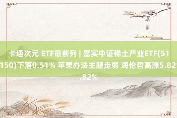 卡通次元 ETF最前列 | 嘉实中证稀土产业ETF(516150)下落0.51% 苹果办法主题走弱 海伦哲高涨5.82%