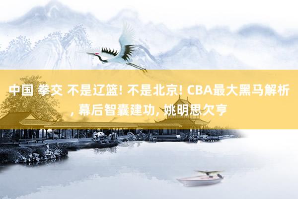 中国 拳交 不是辽篮! 不是北京! CBA最大黑马解析， 幕后智囊建功， 姚明思欠亨