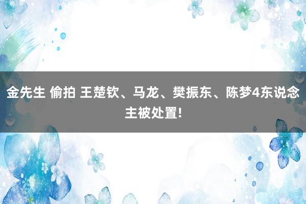 金先生 偷拍 王楚钦、马龙、樊振东、陈梦4东说念主被处置!