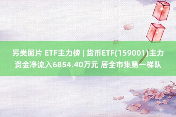 另类图片 ETF主力榜 | 货币ETF(159001)主力资金净流入6854.40万元 居全市集第一梯队